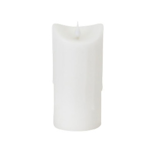 7 Simplux White Dripping Wax Flameless Led Lighted Pillar Candle with Moving Flame - All