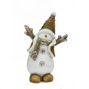 19.5 Whimsical Ceramic Jolly Christmas Snowman Decorative Tabletop Figure - All