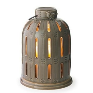 10.75 Decorative Laurel Green Finch Birdcage Ceramic Candle Warmer Lantern - All