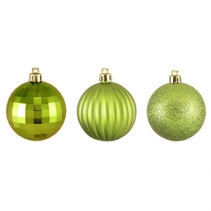 100Ct Green Kiwi 3-Finish Shatterproof Christmas Ball Ornaments 2.5 60mm - All