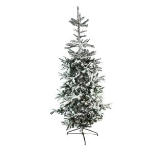 7.5' Pre-Lit Noble Fir Flocked Artificial Christmas Tree Warm Clear Led Lights - All