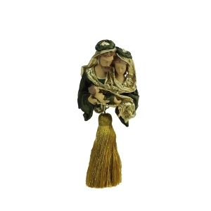 8 Green and Gold Holy Family Religious Decorative Tassel Christmas Ornament - All