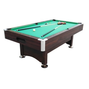 7' x 3.96' Brown and Green Billiard and Pool Game Table - All