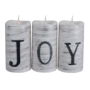 Set of 3 Battery Operated Joy Led Christmas Candle Decorations 6 - All