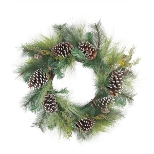 28 Mixed Long Needle Pine and Pine Cone Artificial Christmas Wreath Unlit - All