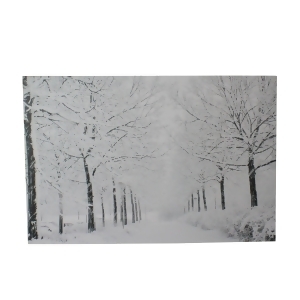 Fiber Optic Lighted Snowfall Winter Lane Christmas Canvas Wall Art 11.75 x 15.75 - All