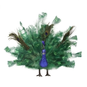 14 Colorful Regal Peacock Bird with Open Tail Feathers Christmas Decoration - All