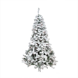 9' Pre-Lit Heavily Flocked Pine Medium Artificial Christmas Tree Multi Lights - All