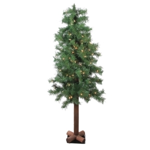 4' Pre-Lit Woodland Alpine Artificial Christmas Tree Clear Lights - All