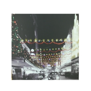 Led Lighted Christmas on Main Street in Pittsburgh Canvas Wall Art 19.75 x 19.75 - All