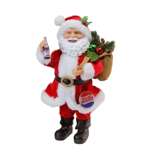 12 Santa Claus with Gift Sack Holding Pepsi-Cola Bottle and Cap Christmas Figure - All