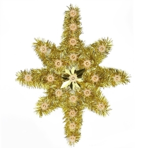 21 Oversized Lighted Gold Tinsel Star of Bethlehem Christmas Tree Topper Clear Lights - All