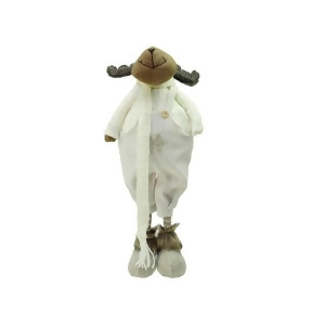 26 White and Brown Standing Boy Moose Decorative Christmas Tabletop Figure - All