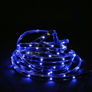 18' Blue Led Indoor/Outdoor Christmas Linear Tape Lighting Black Finish - All
