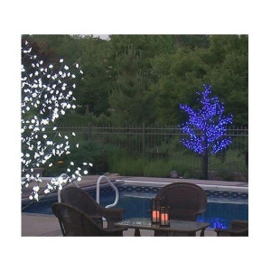 8.5' Pre-Lit Led Outdoor Christmas Tree Decoration Blue Flower Lights - All