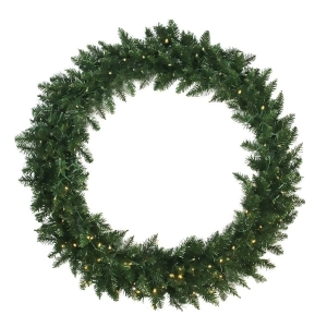 48 Pre-Lit Buffalo Fir Artificial Christmas Wreath Warm White Led Lights - All