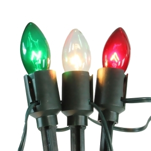 Set of 15 Lighted Red Clear and Green C9 Christmas Pathway Marker Decorations - All