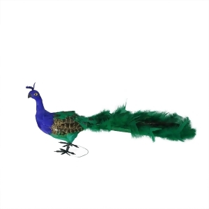 22 Regal Peacock Purple and Green Peacock Christmas Tabletop Decoration - All
