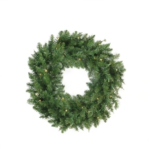 24 Pre-Lit Buffalo Fir Artificial Christmas Wreath Warm White Led Lights - All