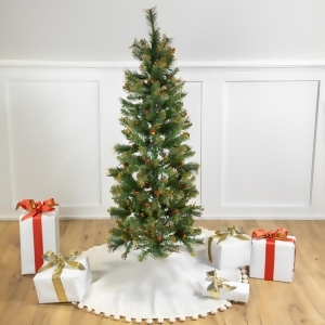 4.5' Pre-Lit Yorkville Pine Pencil Artificial Christmas Tree Multicolored Lights - All