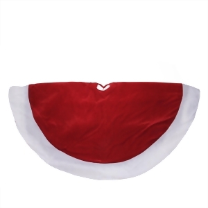 60 Traditional Red and White Velveteen Christmas Tree Skirt - All