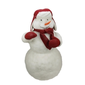 3.5' Commercial White Fluffy Sparkling Glittered Plush Christmas Snowman Figure - All
