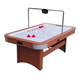 7' x 4' Recreational Brown White and Red Air Hockey Game Table - All