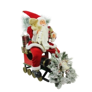 26 Traditional Santa Claus Christmas Figure Sitting on Decorative Locomotive Train Car - All