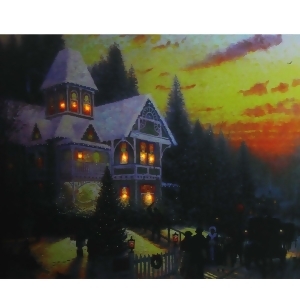 Led Lighted Victorian Christmas at Sunset Canvas Wall Art 15.75 x 19.5 - All