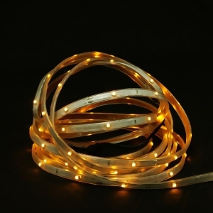 18' Amber Led Indoor/Outdoor Christmas Linear Tape Lighting White Finish - All