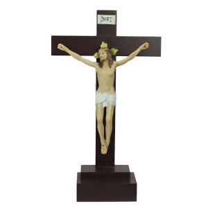 14.5 Religious Inspirational Jesus on Crucifix Christmas Table Top Decoration - All