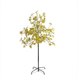 5' Led Lighted Artificial Fall Harvest Yellow Maple Leaf Tree White Lights - All