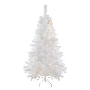 6.5' Pre-Lit Single Plug Medium White Iridescent Pine Artificial Christmas Tree Multi-Function Led Lights - All