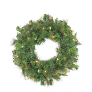 60 Pre-Lit Canyon Pine Artificial Christmas Wreath Clear Lights - All