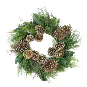28 Monalisa Mixed Pine with Large Pine Cones and Foliage Christmas Wreath Unlit - All