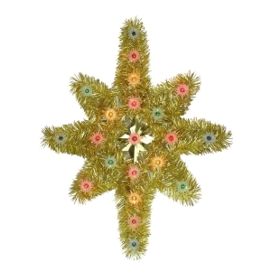 21 Oversized Lighted Gold Tinsel Star of Bethlehem Christmas Tree Topper Multi-Color Lights - All