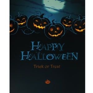 Led Lighted Jack-O'-Lanterns Happy Halloween and Trick or Treat Canvas Wall Art 19.75 x 23.5 - All