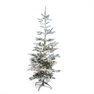9' Pre-Lit Noble Fir Flocked Artificial Christmas Tree Warm Clear Led Lights - All
