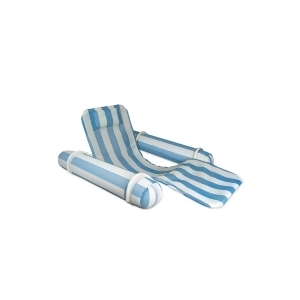62 Blue and White Striped Aqua Drifter Floating Swimming Pool Chaise Lounge - All
