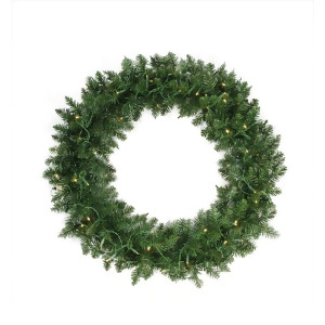 36 Pre-Lit Buffalo Fir Artificial Christmas Wreath Warm White Led Lights - All