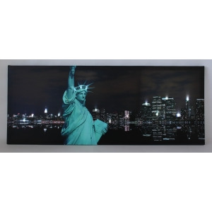 Led Lighted Statue of Liberty with New York City Skyline Canvas Wall Art 15.75 x 39.25 - All