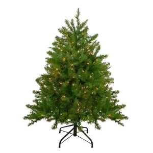 4' Pre-Lit Northern Pine Full Artificial Christmas Tree Clear Lights - All