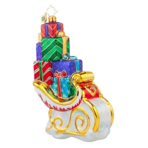 Christopher Radko Glass Santa Claus Pile High Sleigh Christmas Ornament #1017690 - All
