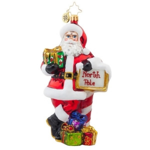 Christopher Radko Glass Ready for Departure Santa Claus Christmas Ornament #1017924 - All