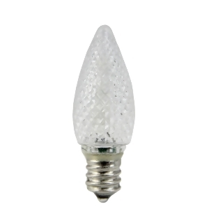 Pack of 25 Faceted Transparent Cool White Led C7 Christmas Replacement Bulb - All