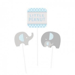 Club Pack of 18 Blue and Gray Little Peanut Boy Baby Shower Centerpiece Sticks 18 - All