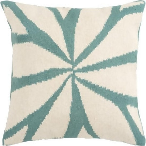 18 Turquoise and Antique White Asterid Decorative Down Throw Pillow - All