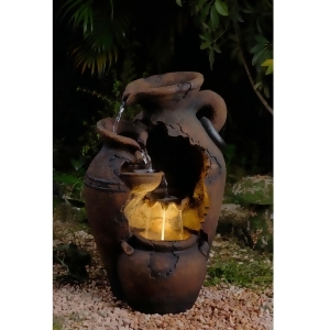 25 Led Lighted Old Fashioned Jug Pot Outdoor Patio Garden Water Fountain - All