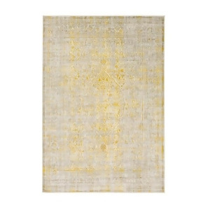 2.15' x 3' Stamped Legacy Squash Yellow Warm and Taupe Gray Area Throw Rug - All