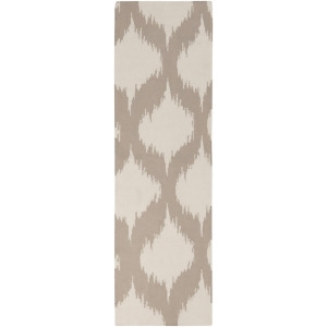 2.5' x 8' Bombilla Chamoisee Brown and White Woven Wool Area Throw Rug Runner - All